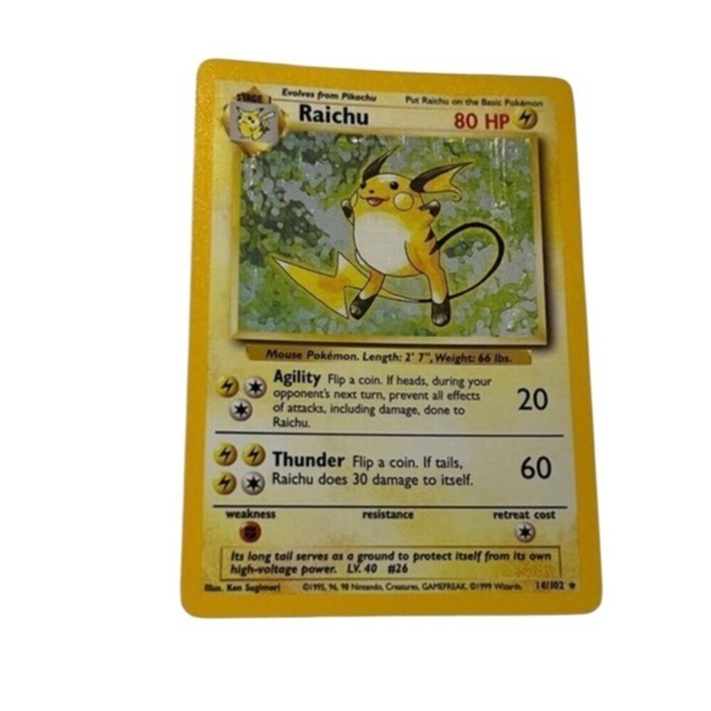 Pokemon Raichu 14/102 Base Set Holo Rare